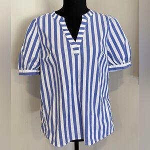 J. Crew Blue and White Striped Top